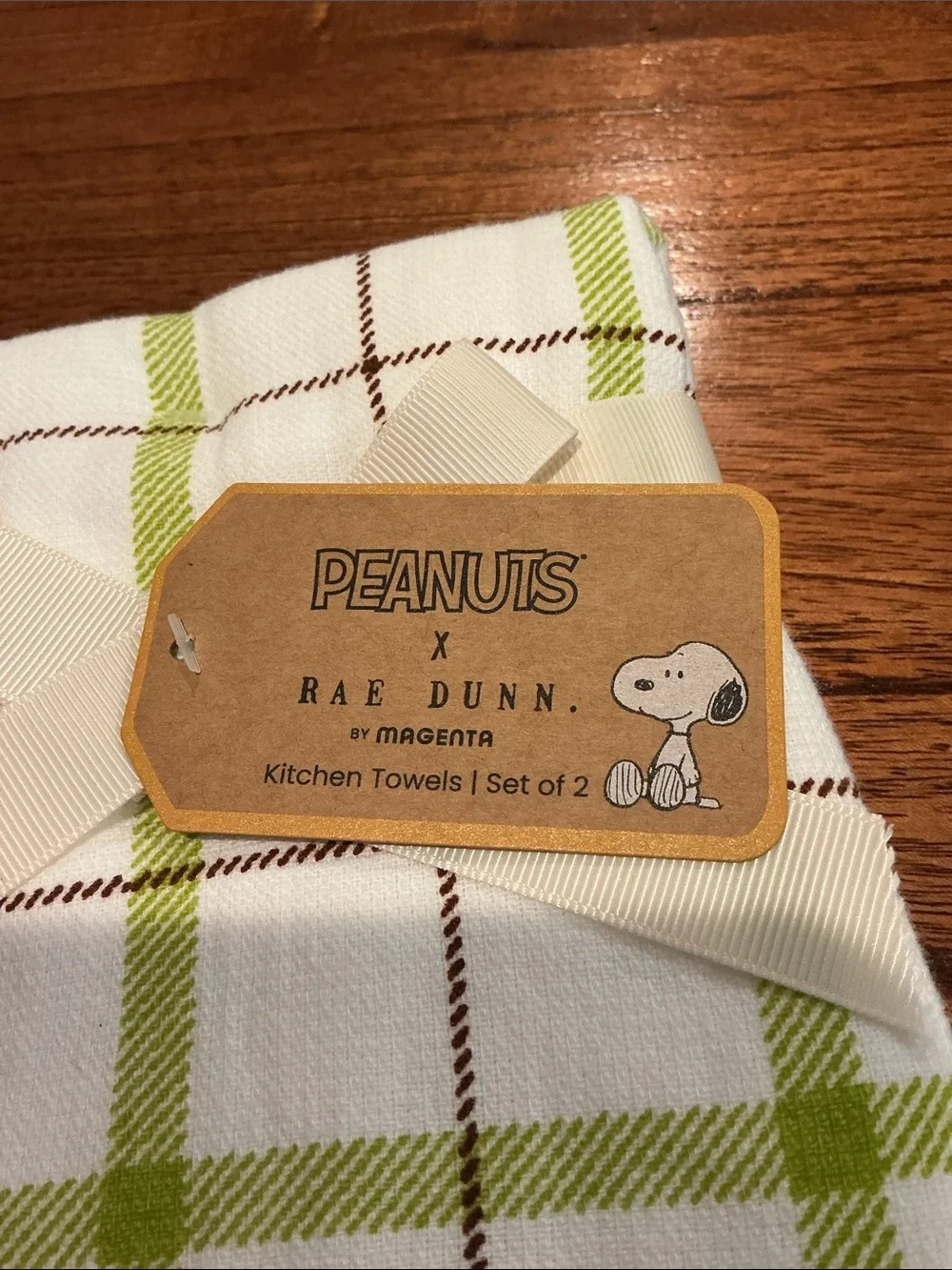 Peanuts x Rae Dunn “flannel and football” Kitchen Towels - Set of 2
